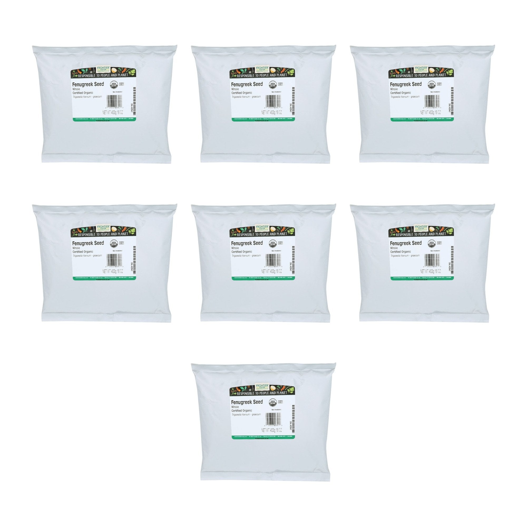 FRONTIER BULK (Pack of 7) Frontier Bulk Organic Whole Fenugreek Seed 16 Oz