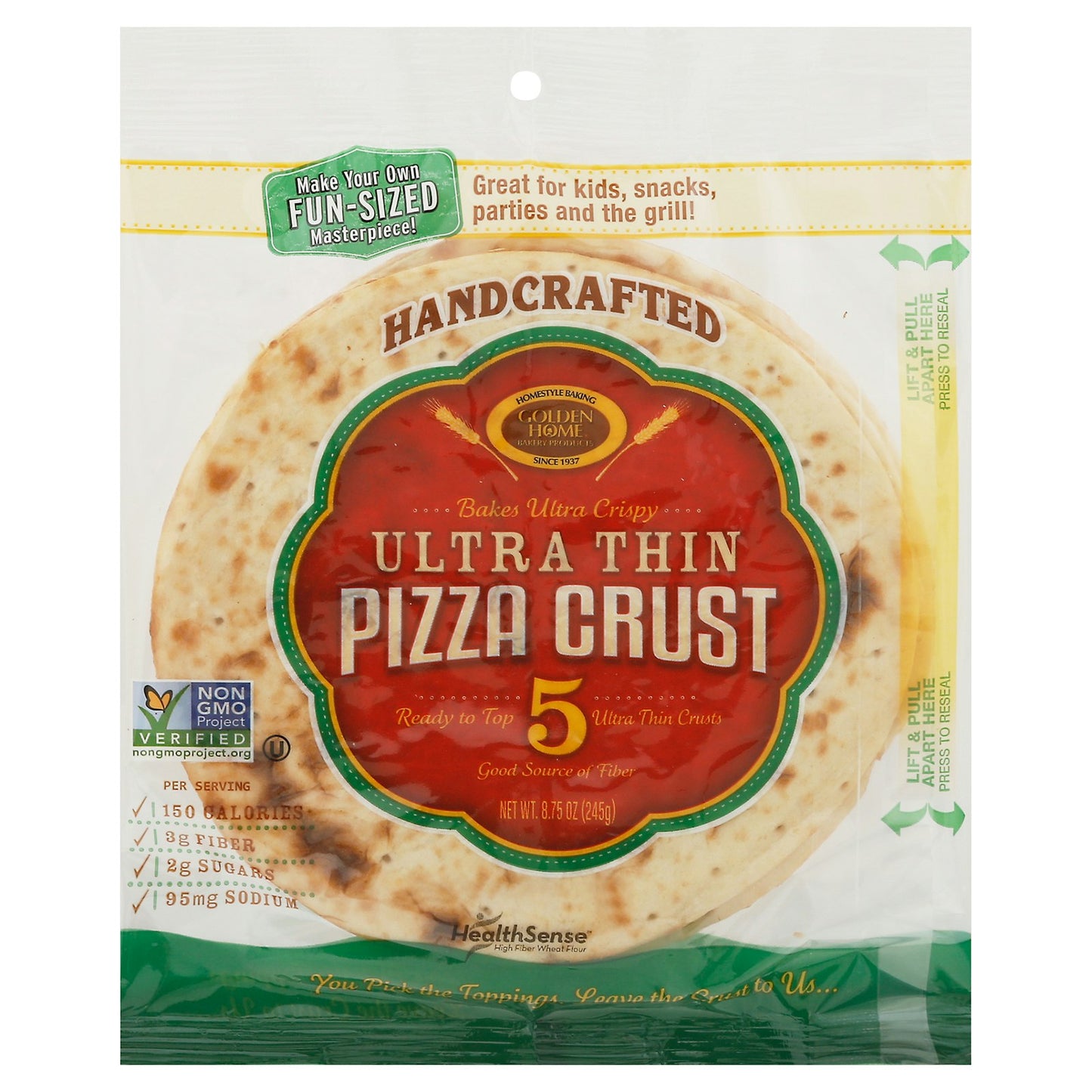 Golden Home Bakery Products - Pizza Crst 7in Thin 5pk -8.75 OZ (Pack of 10)