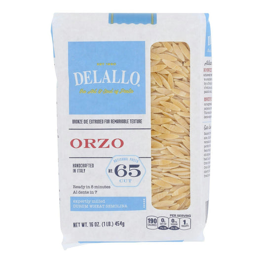 Delallo Pasta, Orzo-Bag #65 1 lb (Pack of 16)