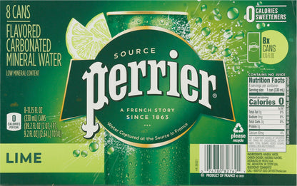Perrier Water Sparkling Lime 89.2 Fo Pack of 3