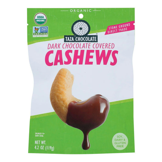 Taza Chocolate - Cashews Chocolate Covered 3.5 oz (Pack of 12)