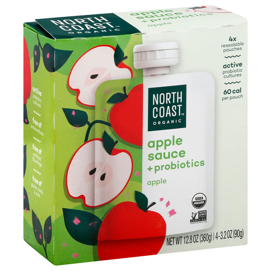 North Coast Apple Sauce Probiotic Poch Organic 12.8 oz (Pack of 6)