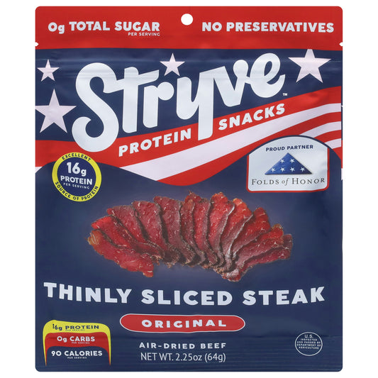 Stryve Protein Snacks Biltong Sliced Original 2.25 oz (Pack of 12)