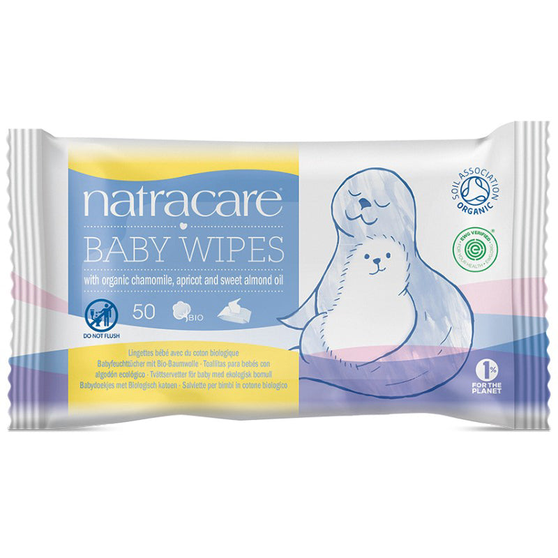 NATRACARE (Pack of 9) NatralCare Organic Cotton Baby Wipes 50 Pieces