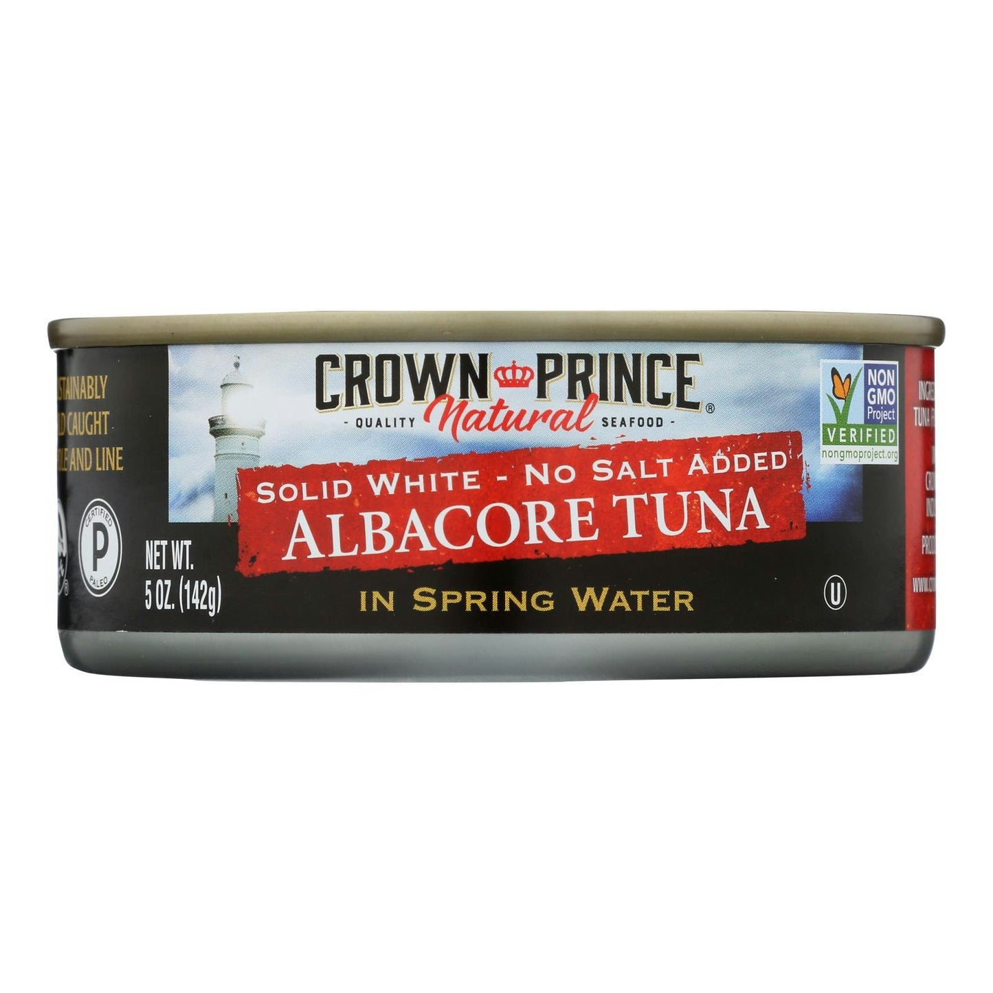 Crown Prince Tuna Albacore Solid White No Salt Added In Spring Water - 5 oz (Pack of 12)