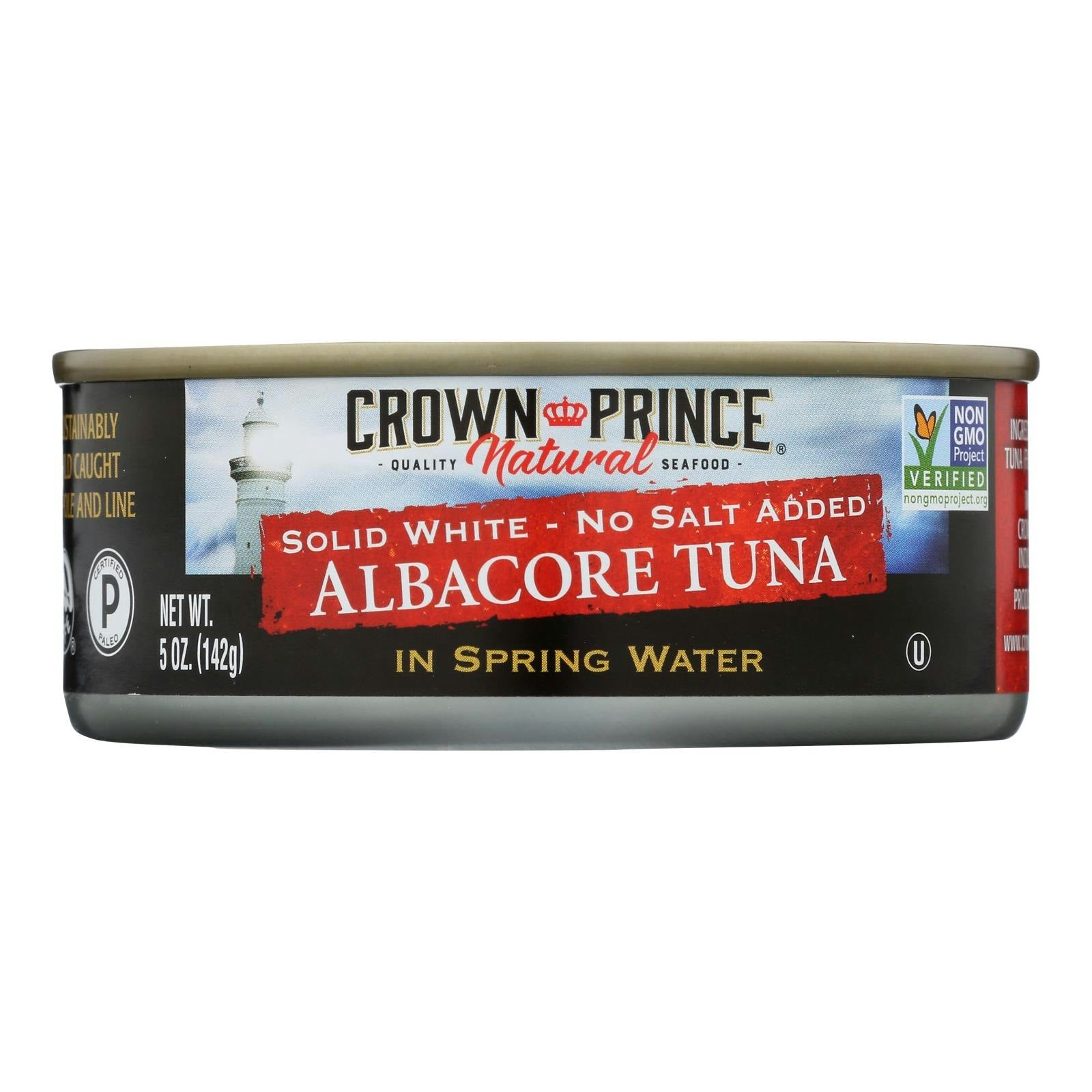 Crown Prince Tuna Albacore Solid White No Salt Added In Spring Water - 5 oz (Pack of 12)