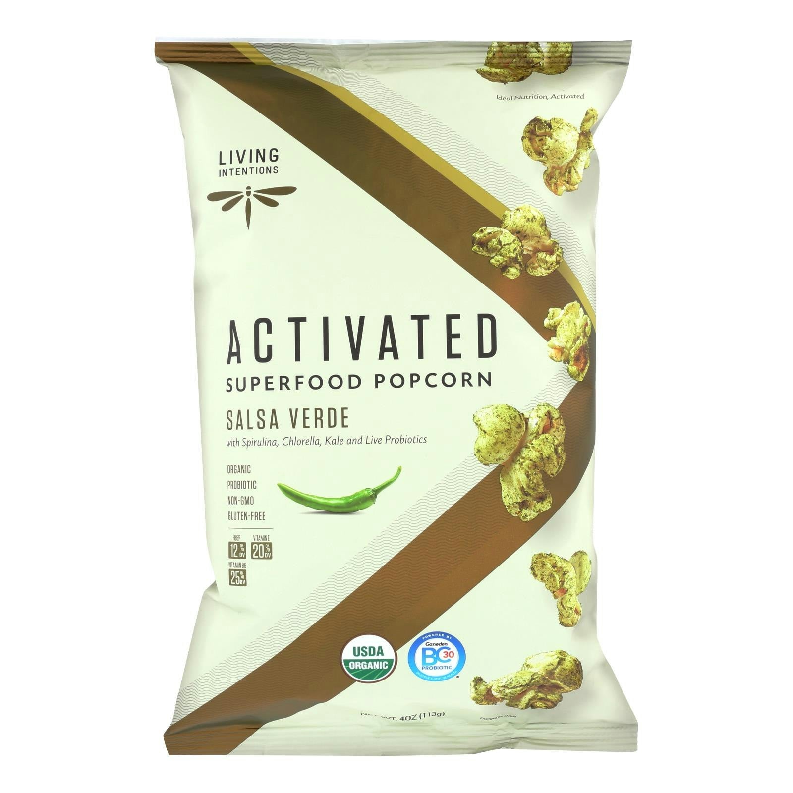 Living Intentions Popcorn Sala Verde 4 Oz (Pack of 12)