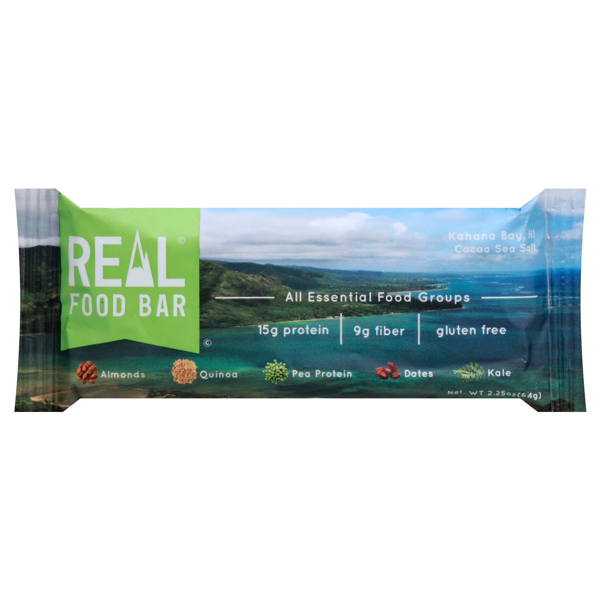 Real Food Bar Chocolate Sea Salt 2.12 Oz (Pack of 12)