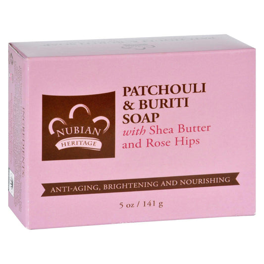 Nubian Heritage Bar Soap - Patchouli and Buriti - 5 oz (Pack of 3)