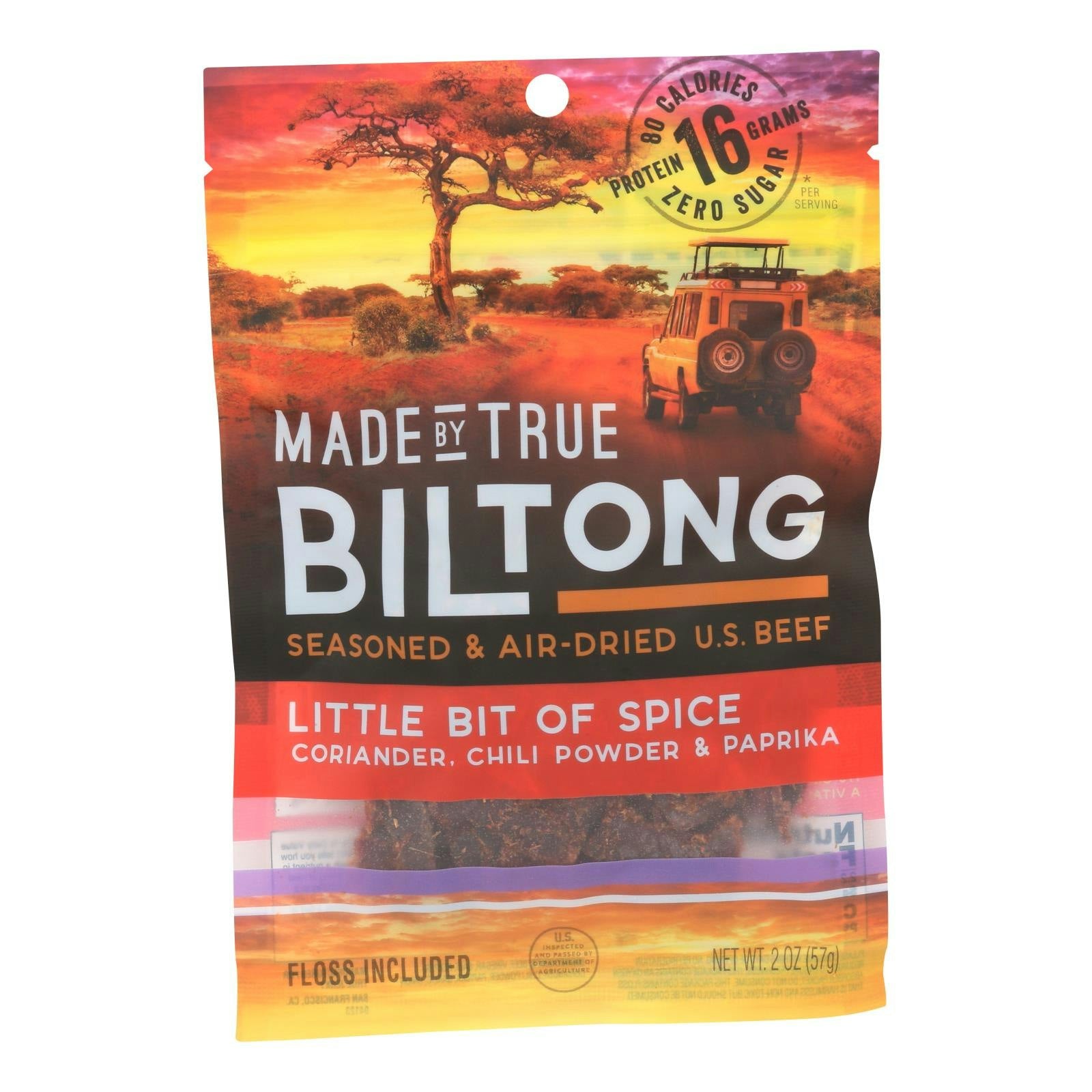 Made By True Biltong Chili Spice 2 Oz Pack of 8