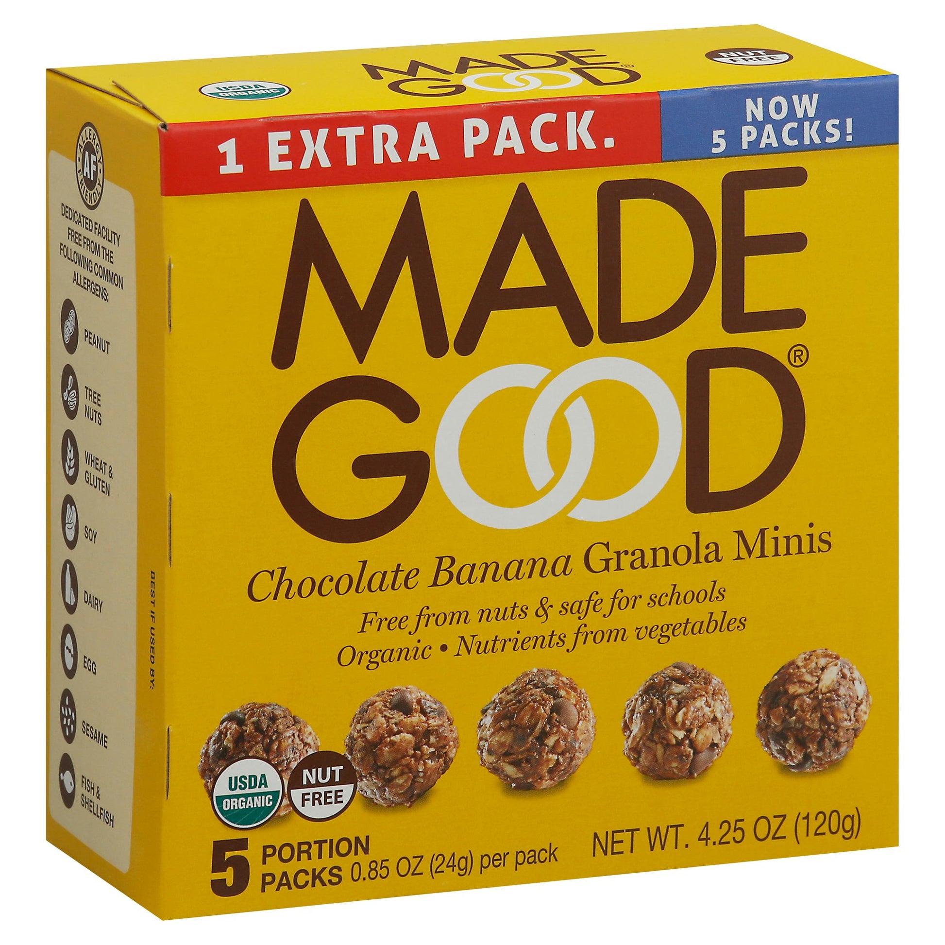 Madegood Organic Granola Mini Chocolate Bean 4.25 Oz Pack of 6