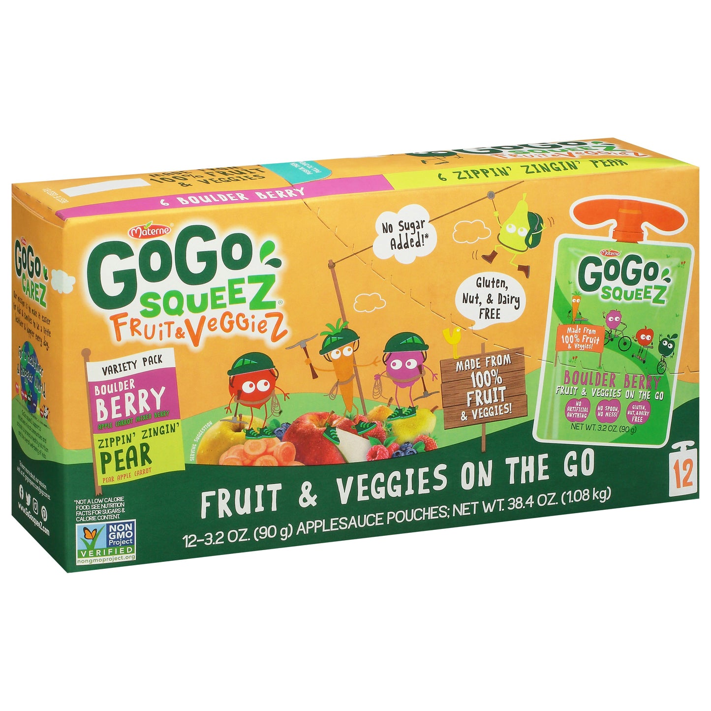 Gogo Squeez Applesauce Berry Pear 12Pack
