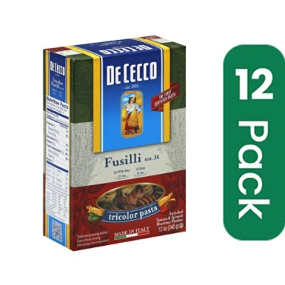 De Cecco Pasta Fusilli Tricolor 12 oz (Pack Of 12)