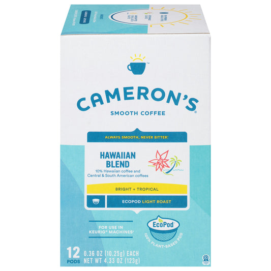 Camerons Smooth Coffee Bright + Tropical Light Roast 12 Pods 4.33 Oz Pack of 6