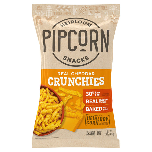 Pipcorn Crunchies Cheddar 7 Oz (Pack of 12)