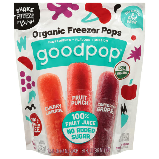 Goodpops Freezer Pops Organic 20 Pieces 30 Fl Oz (Pack of 6)