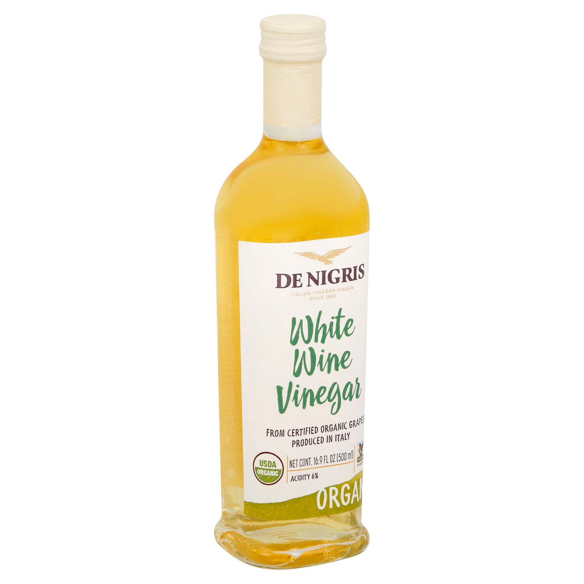 De Nigris Vinegar Wine White Organic 16.9 Fo Pack of 6