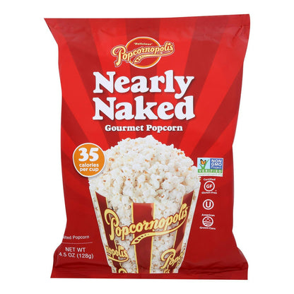 Popcornopolis Nearly Naked Gourmet Popcorn 4.5 oz (Pack of 8)