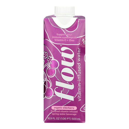 Flow Water Vitamin Organic Elderberry 16.9 Fl Oz (Pack Of 12)
