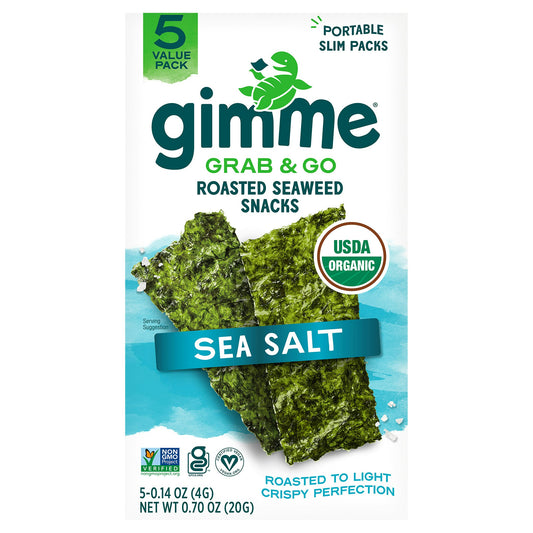 Gimme Seasalt Roasted Seaweed Snack 5 piece - 0.7 Oz (Pack of 6)