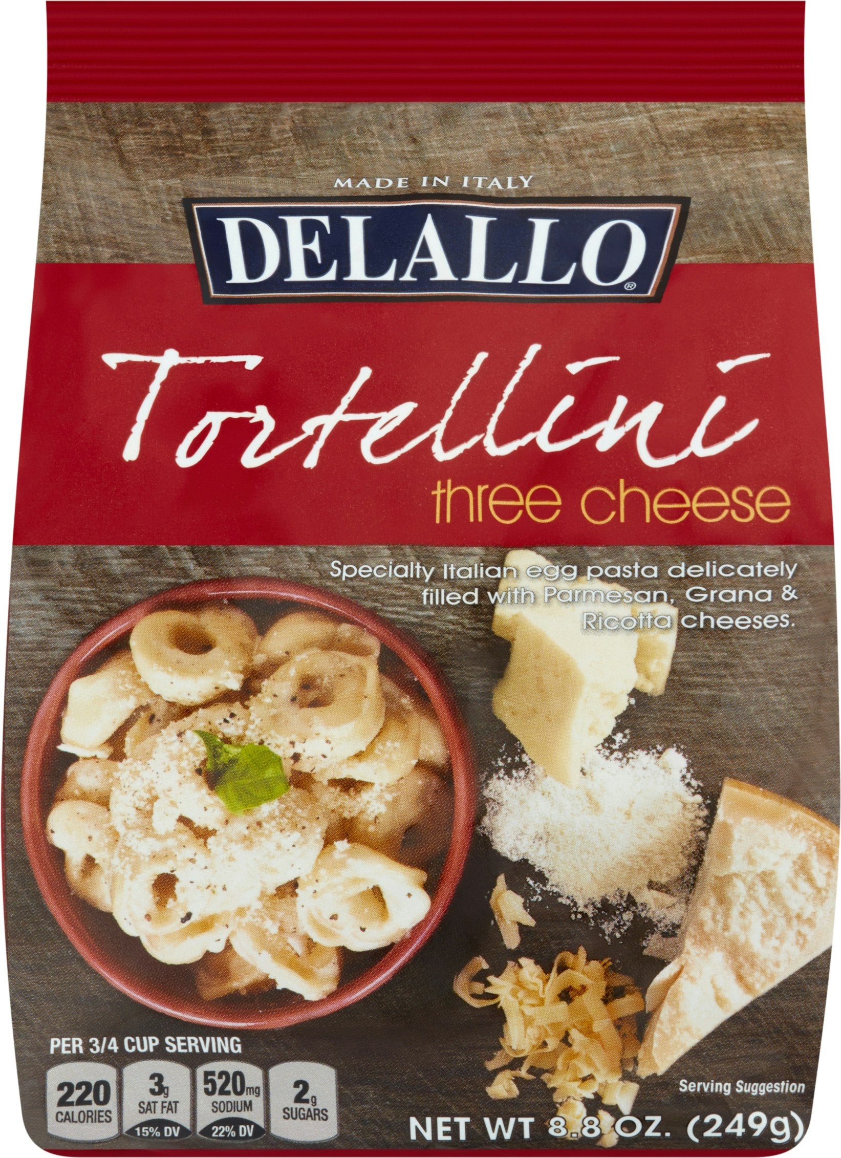 Delallo Tortellini 3 Cheese 8.8 Oz Pack of 12