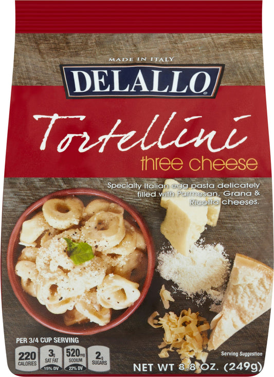 Delallo Tortellini 3 Cheese 8.8 Oz Pack of 12