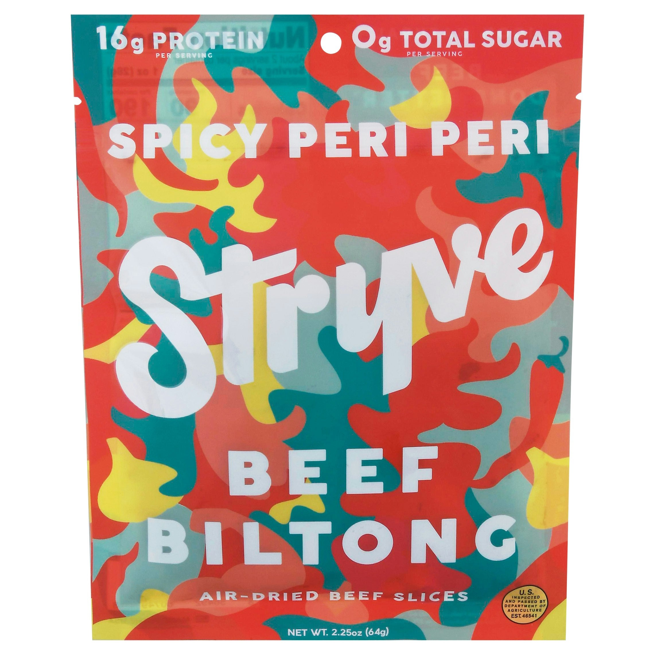 Stryve Protein Snacks Biltong Sliced Peri Per