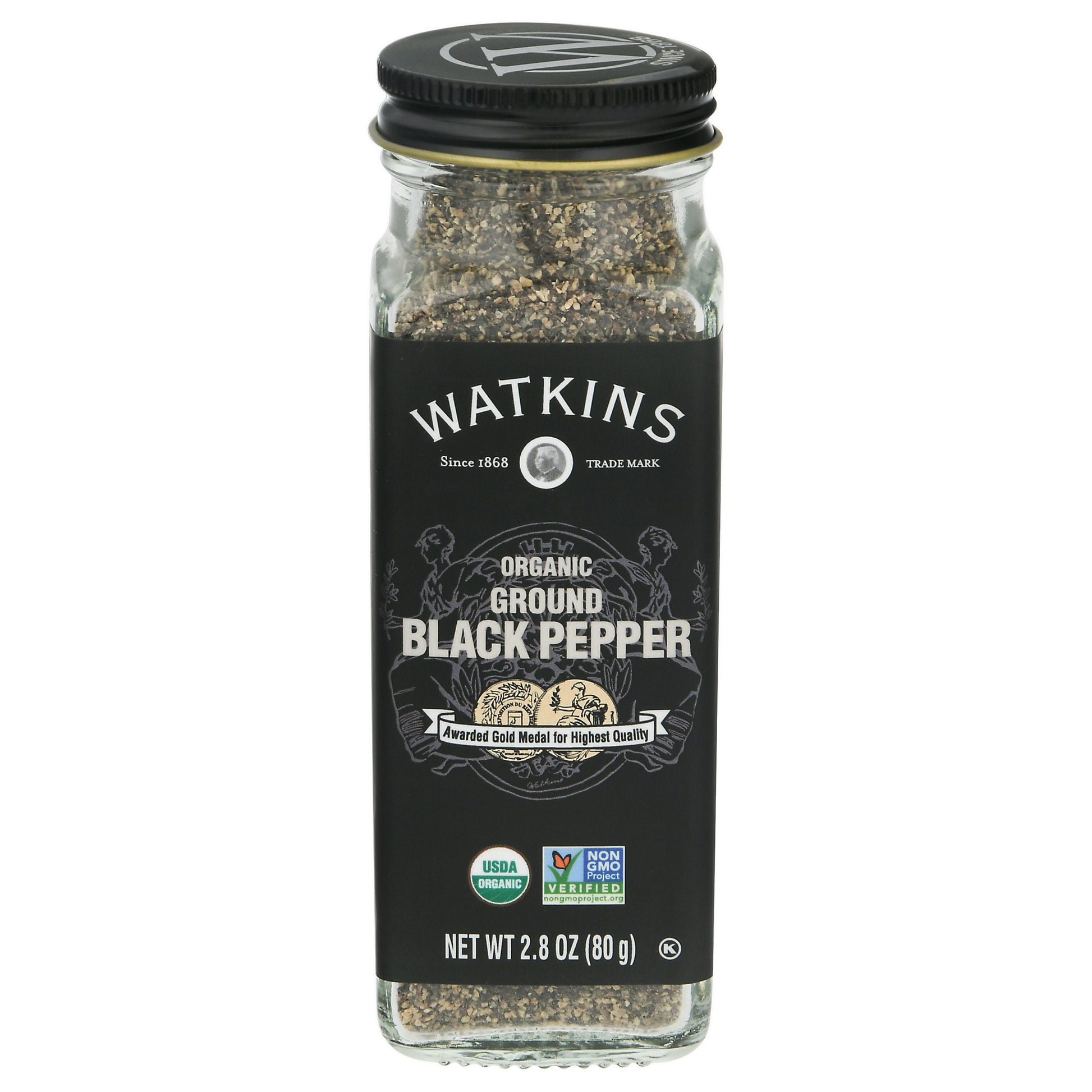 Watkins Seasoning Black Pepper Ground Organic 2.8 oz (Pack of 3)