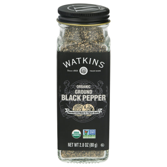 Watkins Seasoning Black Pepper Ground Organic 2.8 oz (Pack of 3)