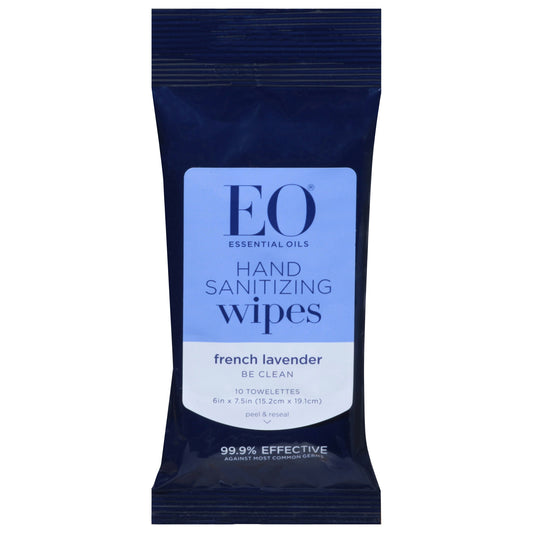 Eo Hand Wipes Sanitizing Lavander 10 Ea (Pack of 6)
