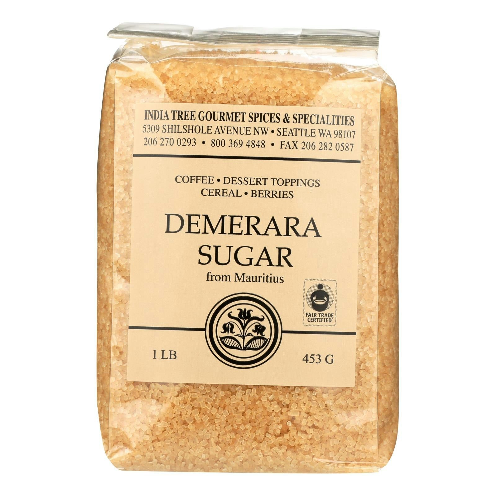 India Tree Gourmet Spices & Specialties Demerara Sugar 16 oz (Pack of 6)