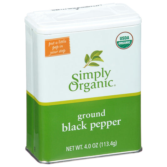 Simply Organic Pepper Black Ground 4 oz (Pack of 6)