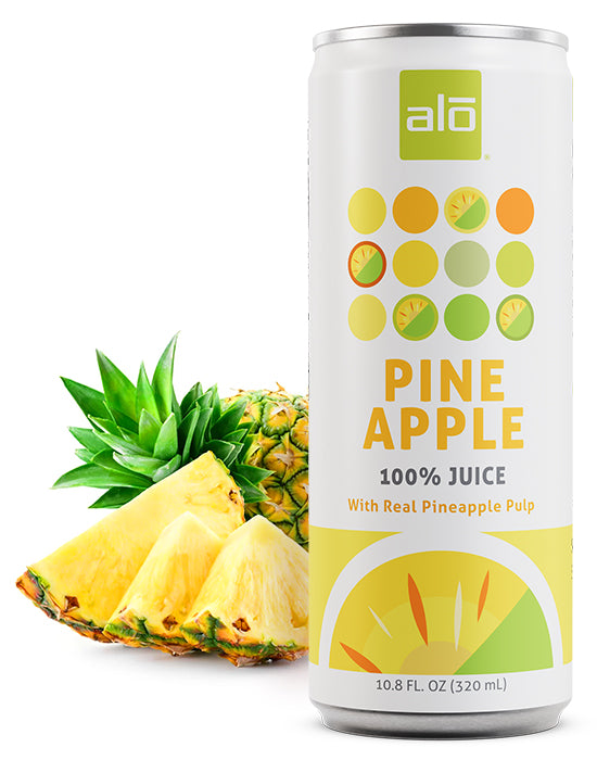 ALO (Pack of 24) Alo Juice Pineapple with Pulp 10.8 Fl Oz