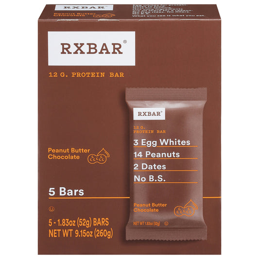 Rxbar Bar Peanut Butter Chocolate 5 Pk (Pack of 6)