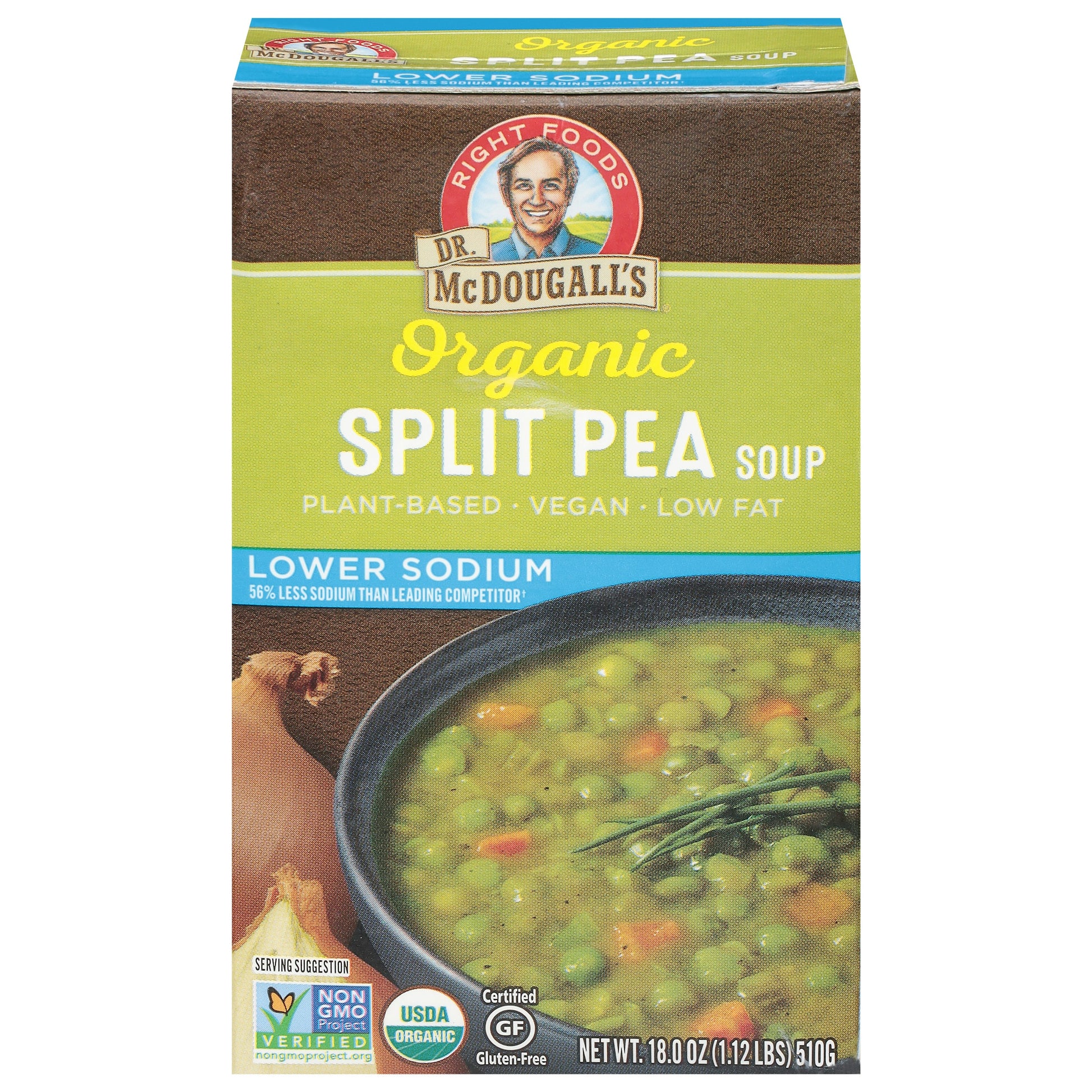 Dr Mcdougalls Soup Low Sodium Split Pea 17.6 Oz Pack of 6