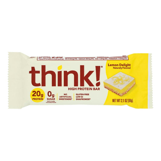 thinkThin High Protein Bar Lemon Delight White Chocolate Dipped Gluten Free - 2.1 oz (Pack of 10)