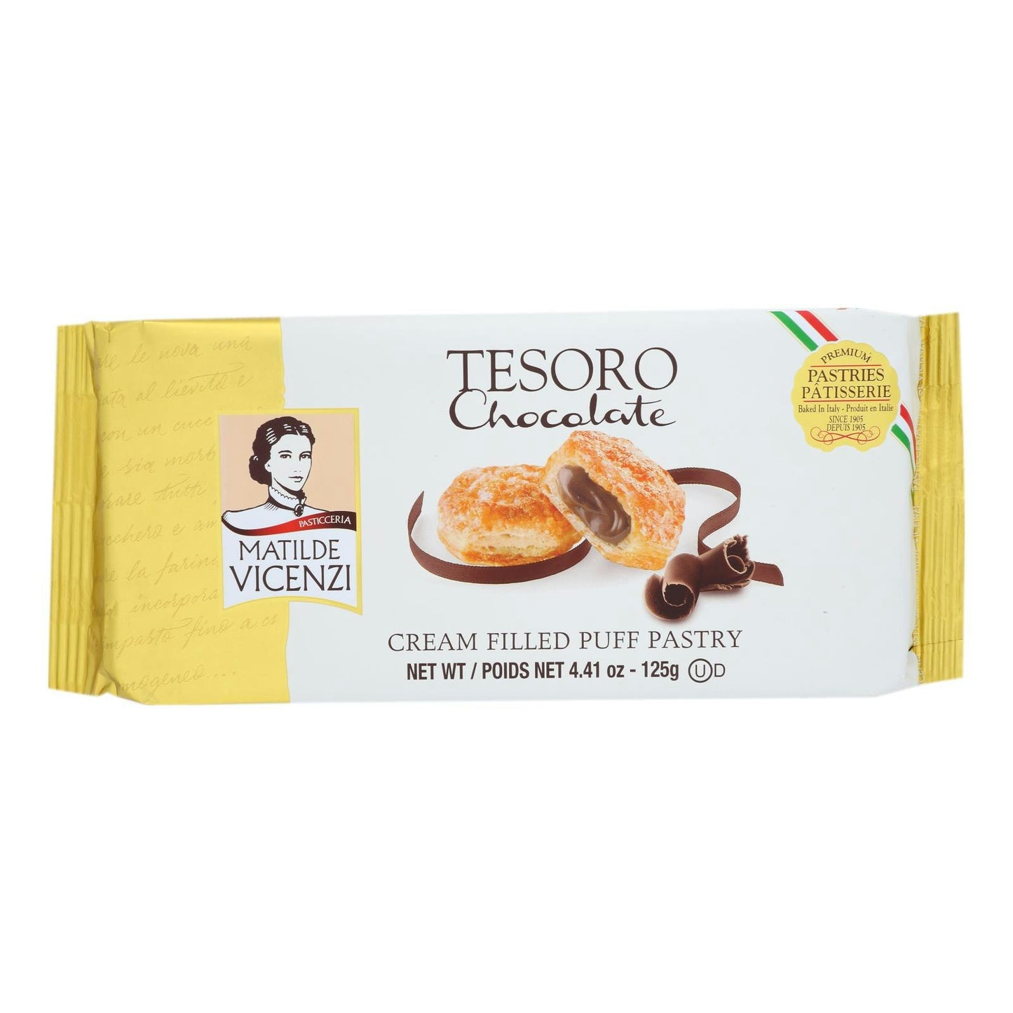 Vicenzi Cream Filled Puff Pastry 4.41 oz (Pack of 8)