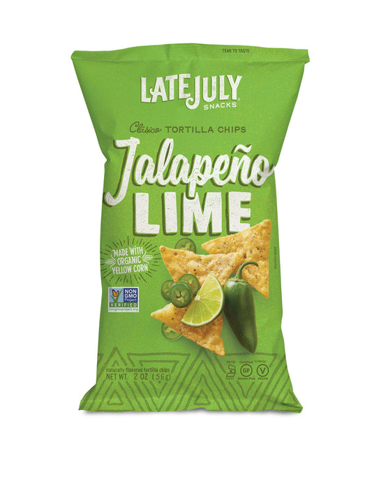 Late July Jalapeno Lime Clasico Tortilla Chips - 2 Ounce (Pack of 24)
