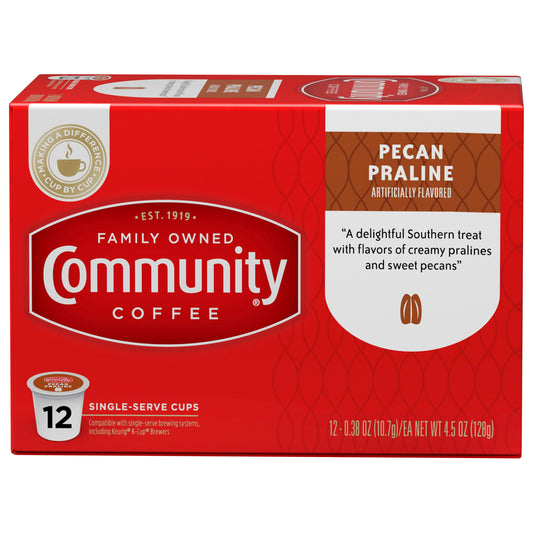 Community Coffee Coffee K Cup Pods Medium Dark Roast Pecan Praline 12 Pc Pack of 6