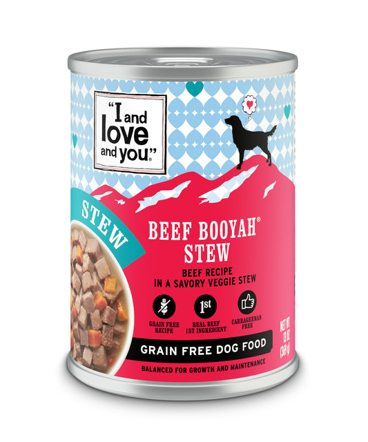 I & Love & You Dog Food Can Beef Booyah Stew 13 Oz Pack of 12