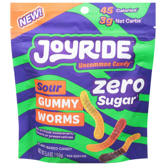 Joyride Gummy Sour Worms Zero Sugar - 5.4 OZ (Pack of 6)