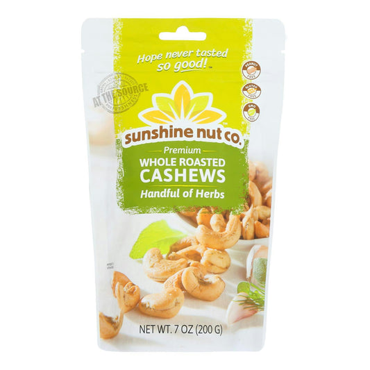 Sunshine Nut Company Cashews Roasted with a Handful of Herbs - 7 oz (Pack of 6)