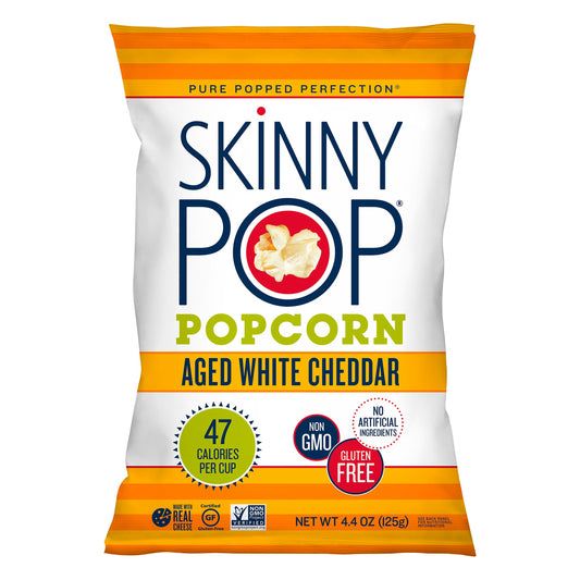 Skinny Pop Popcorn Aged White Cheddar 4.4 oz (Pack of 12)