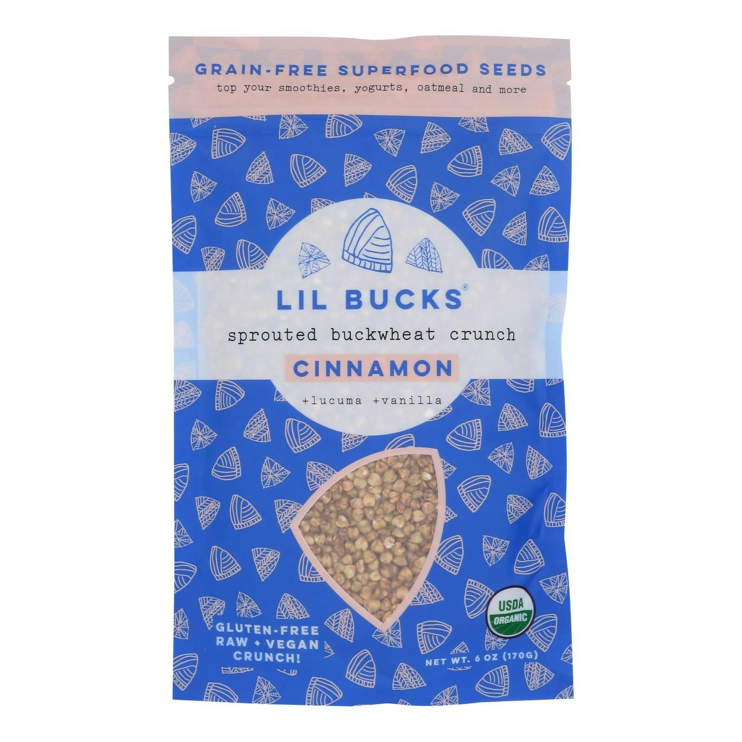 Lil Bucks - Sprouted Cinnamon Buckwheat 6 Oz (Pack of 6)