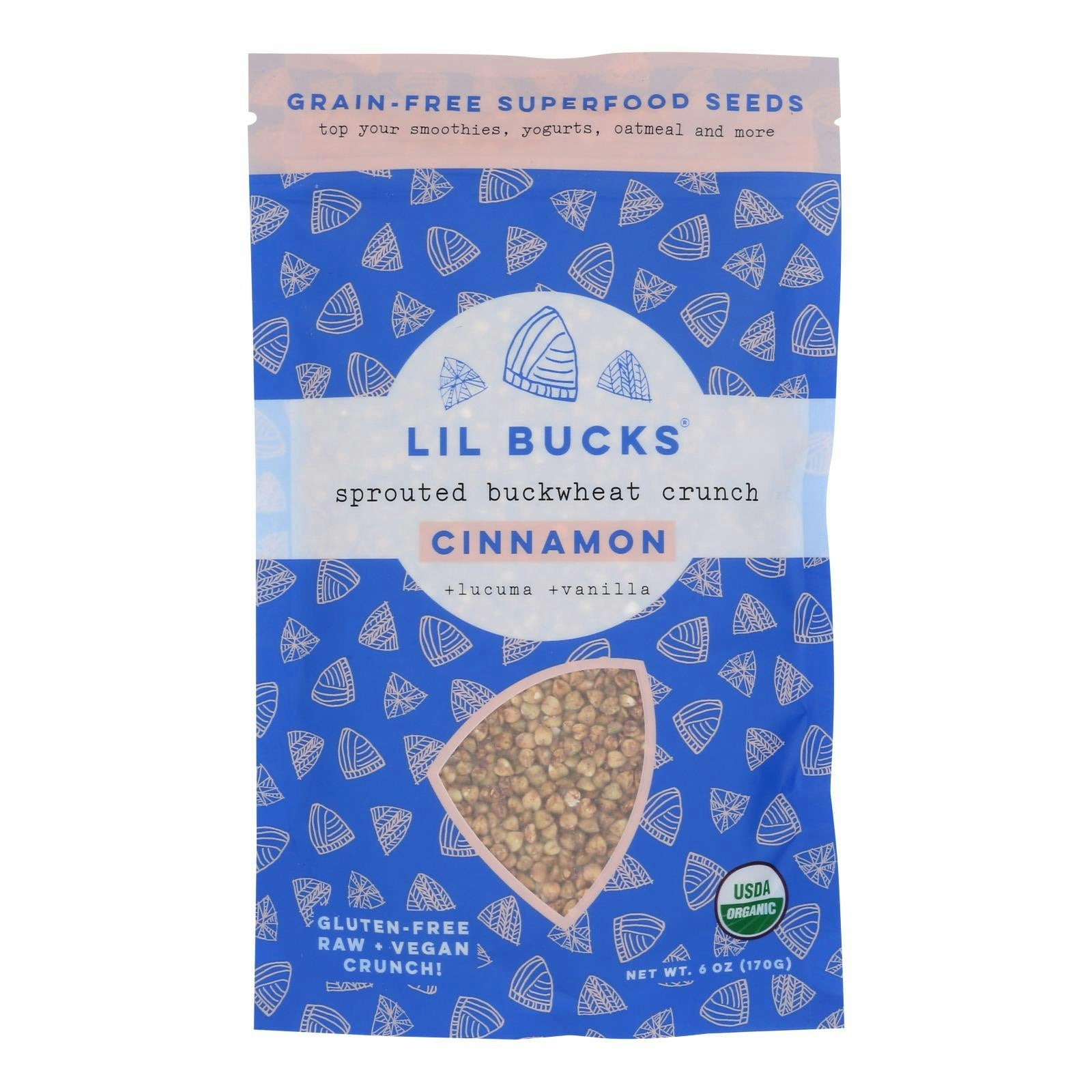 Lil Bucks - Sprouted Cinnamon Buckwheat 6 Oz (Pack of 6)