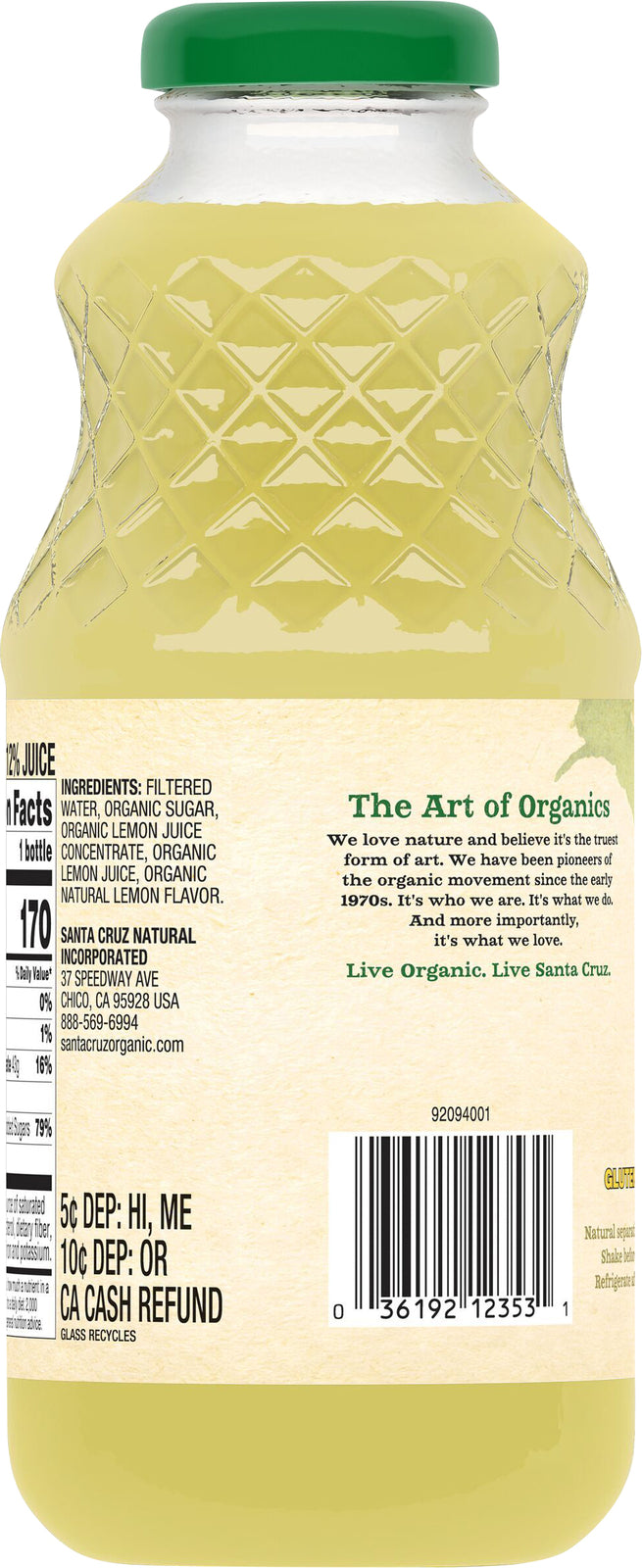 SANTA CRUZ (Pack of 24) Santa Cruz Lemonade Single Serve Natural Beverage 16 Fl Oz