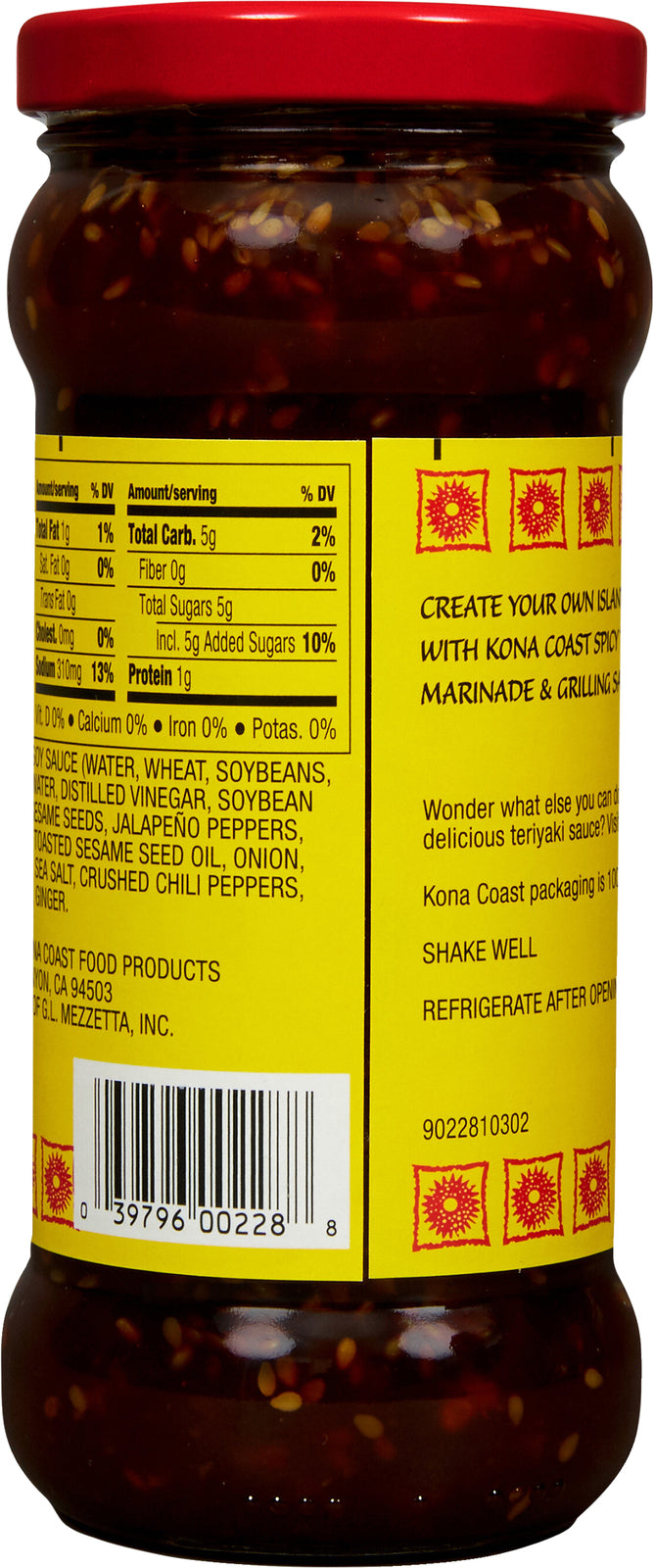 KONA COAST (Pack of 12) Kona Coast Sauce Teriyaki Spicy 14.5 Oz