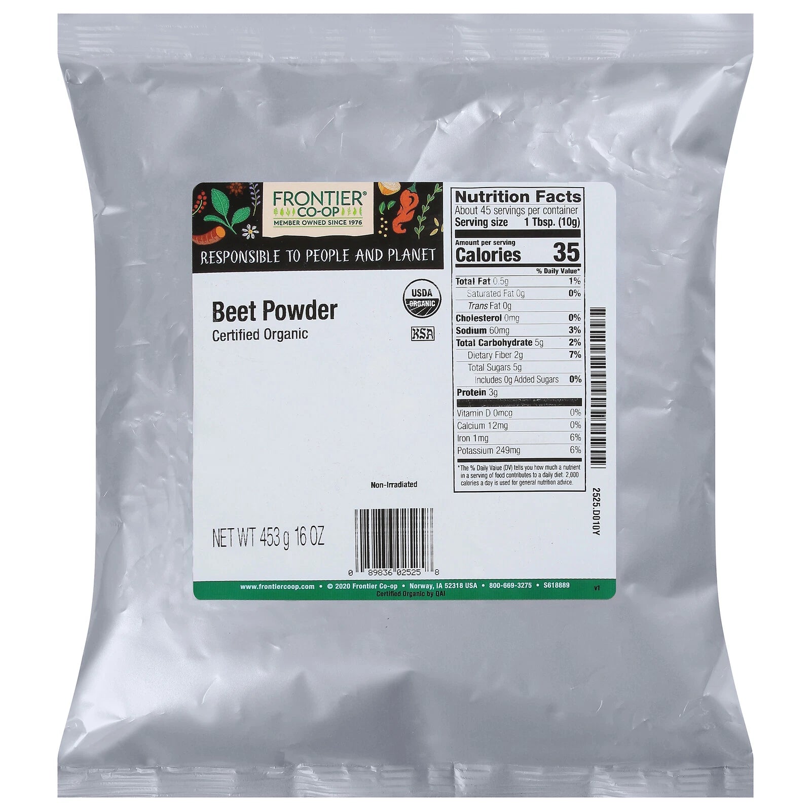 FRONTIER BULK (Pack of 3) Frontier Bulk Organic Beet Powder 16 Oz