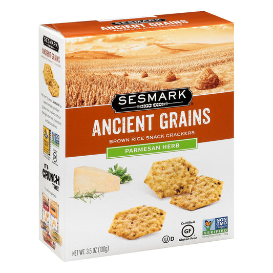 Sesmark Cracker Ancient Grain Parmesan Herb 3.5 oz (Pack of 6)