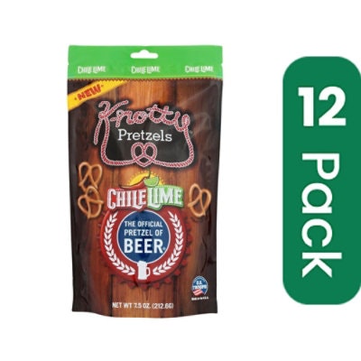 Knotty Pretzels - Pretzels Chile Lime 7.5 oz (Pack of 12)